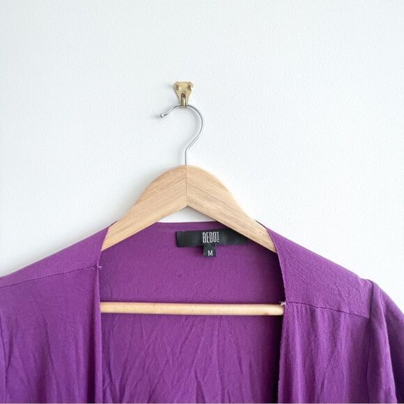 Bedo Femme Tie Front Cardigan Purple Women's M Short Sleeved Balletcore - Picture 3 of 7